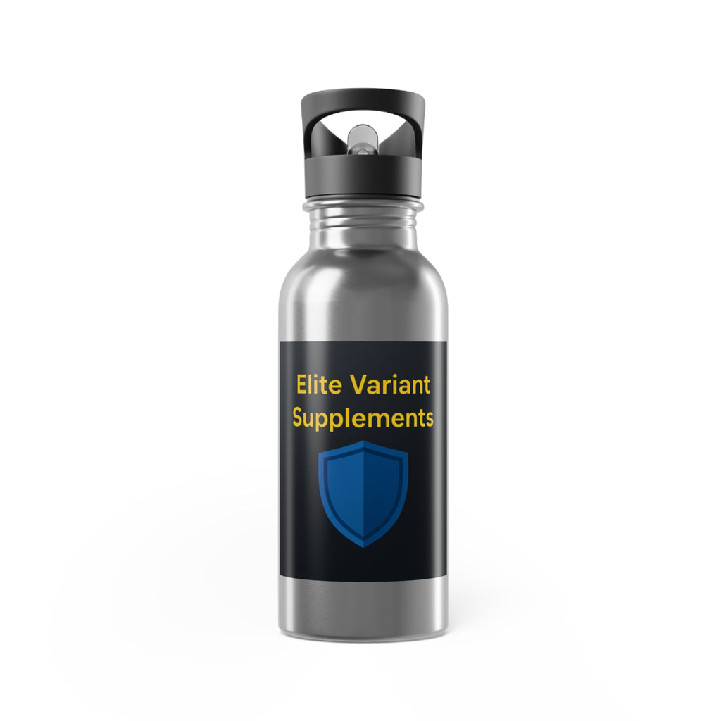 Stainless Steel Water Bottle — 20oz with Straw | Elite Variant Supplements Shield Logo